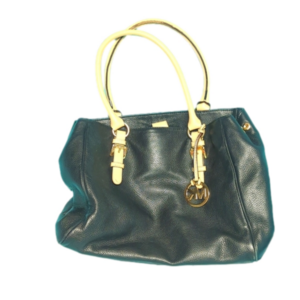 Michael kors black /tan leather purse